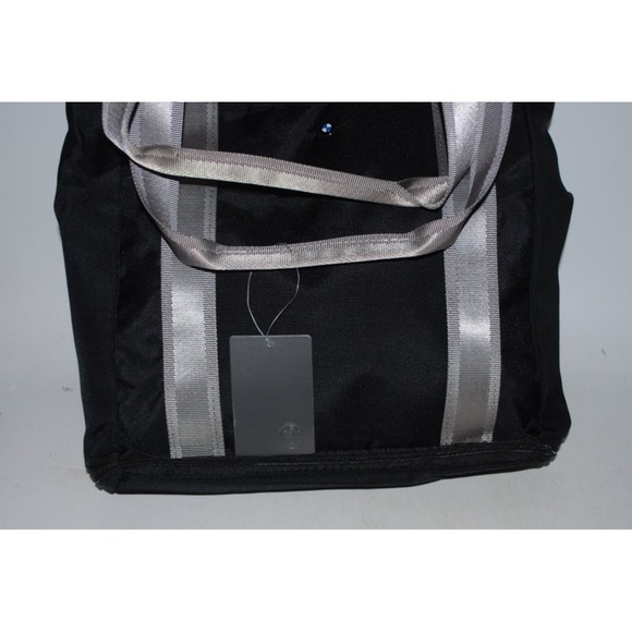 BMW Black Nylon Tote Bag Expandable Carry Bag w Side Pocket New - Picture 3 of 5